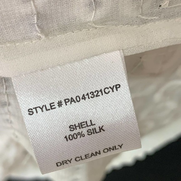 Parker Size Small Silk Mari Pearl Beaded Sleeveless Blouse Sheer Tank‎ Top White - Picture 9 of 10